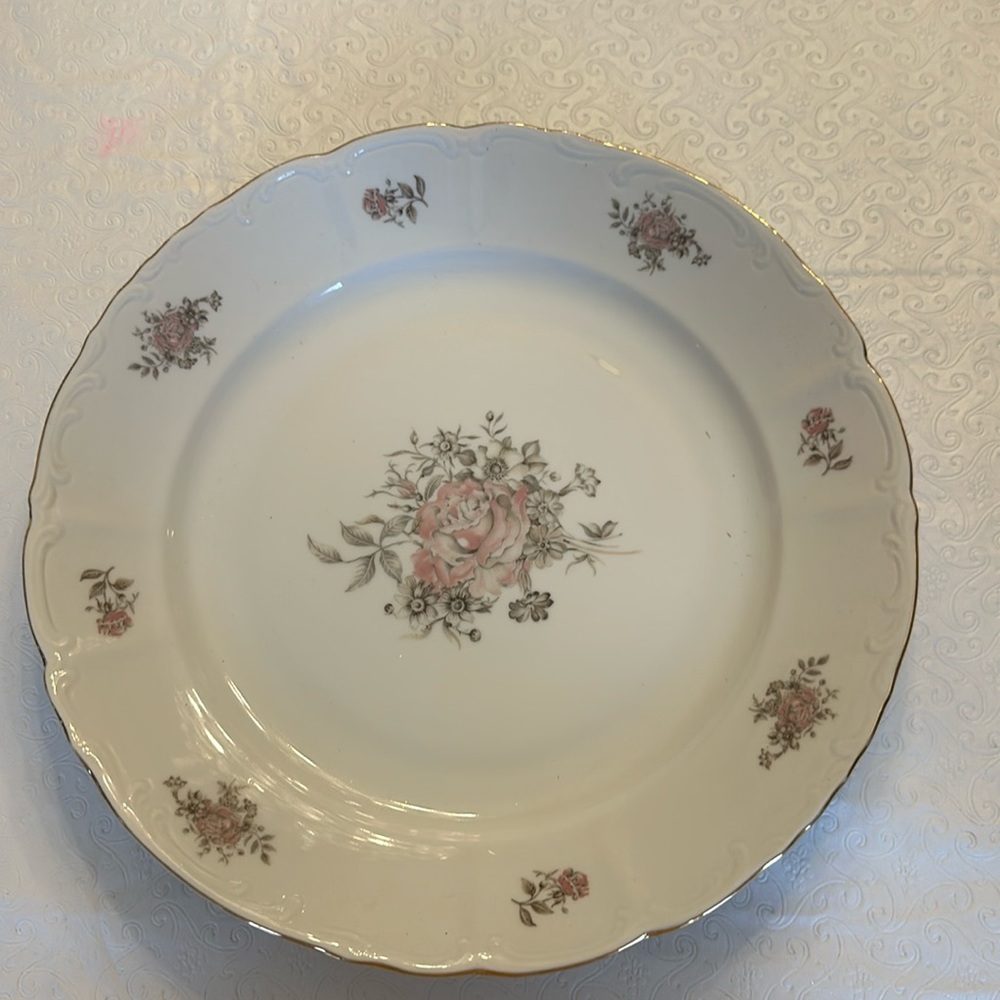 Fine Bohemian China, made in Czechoslovakia, meat platter 12 1/2 inches wide Vtg